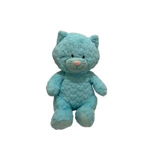 Spark Create Imagine Plush Heart Pattern Cat 15" Plush Aqua Blue 2020 Kitten